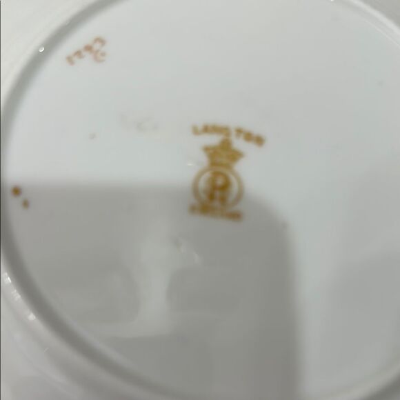 Langton England Elegant White Gold Pink 7 In Saucer 8 Oz Tea Cup 1793 Porcelain - Picture 12 of 12